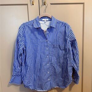 AYR the deep end blue striped shirt, size small